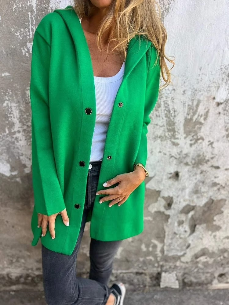 Casual Single Breasted Hooded Jacket ▶︎ Throw-on style for breezy spring & autumn days