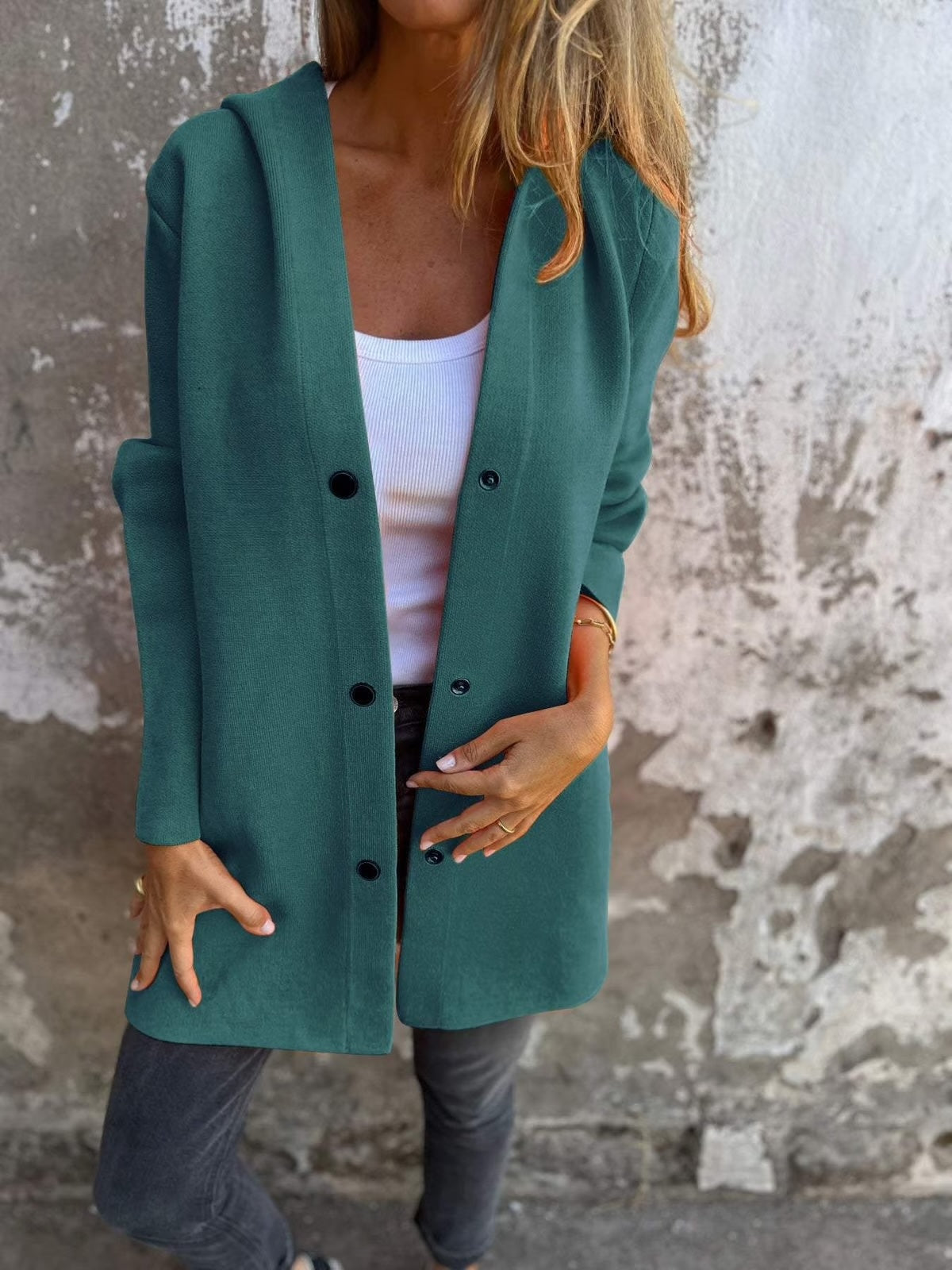 Casual Single Breasted Hooded Jacket ▶︎ Throw-on style for breezy spring & autumn days