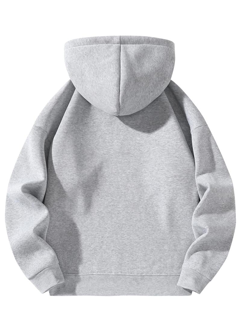 💥Unisex style💥 Regular Fit Solid Half Zip Drop Shoulder Essentials Hoodie